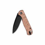 QS170E2 Couteau QSP Ferret | Lame Acier Nitro-V Satin | Manche FCarbone & Feuilles de Cuivre | Linerlock | Livraison Gratuite