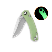 QS174B1 QSP Coyote Nitro V Glow G10 Couteau Lame Acier Nitro-V Manche Plaquettes Glow-in-the-Dark G10 Button Liner Lock - Livraison Gratuite