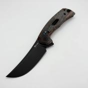 REA195 Reate Knives PL-7 Red/Black – Couteau lame Acier Nitro-V Blk Trailing Point Manche Micarta Verrouillage Pivot Lock Clip Titane - Livraison Gratuite