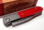 RR2612 Couteau Rough Ryder Barlow Lame Clip Point Acier Inox Manche Os Rouge Slip Joint - Livraison Gratuite