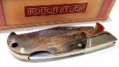 RR518 Rough Rider Finger Grooved Lockback – Couteau pliant lame  acier 440 Clip Point manche bois verrouillage lockback – Livraison Gratuite