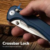 S25001A2 SENCUT Slybolt Blue – Couteau Pliant EDC Thumb Stud & Crossbar Lock Lame Clip Point 9Cr18MoV Manche Micarta Blue - Livraison Gratuite
