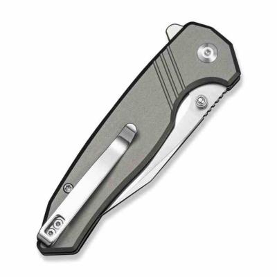 S250682 SENCUT Selkyris | Couteau Lame Wharncliffe Acier D2 | Manche Gray Alu Button Lock - Livraison Gratuite