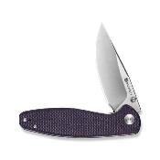 S251043 SENCUT Vyrce Lame Acier D2 Satin Manche Micarta Purple Canvas Linerlock Thumb Stud - Livraison Gratuite