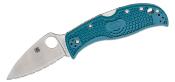 SC262SBLK390 Couteau Spyderco LeafJumper Blue Lame Acier K390 Serr Made Japan - Livraison Gratuite