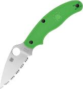 SC94SGR Couteau Spyderco UK Penknife Salt Lame Acier LC200N Manche FRN Vert Slipjoint USA - Livraison Gratuite