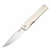 SRM401LCGT SRM Gent 401LC-GT Couteau pliant EDC Lame Drop Point Acier 10Cr15CoMoV Manche G10 blanc – Livraison Gratuite