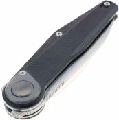 TF6010BK Defcon JK Series Fulcrum Lite | Couteau Lame Drop Point 14C28N | Manche G-10 Noir | Button Lock - Livraison Gratuite