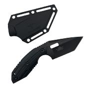 TKF3S06 Takumitak Muted Tanto – Couteau lame fixe acier 3Cr13 tanto manche FRN noir sculpté + plaquettes coyote, étui FRN MOLLE – Livraison Gratuite