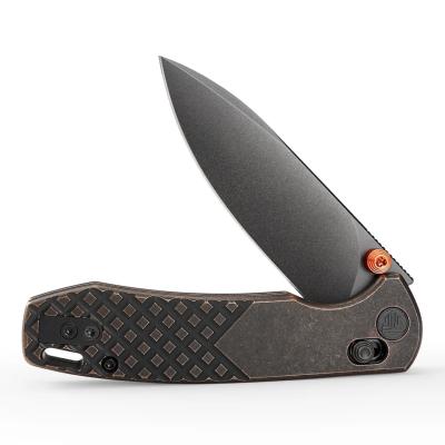TVJM03CU14 Trivisa Dragonfly-Y – Couteau Pliant EDC, Lame 14C28N, Manche Copper Verrouillage Axis Lock - Livraison Gratuite