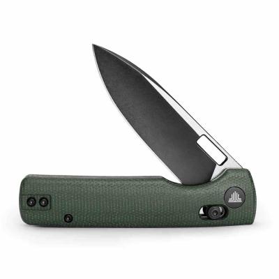 TVTY29GM14 Trivisa Sabretooth-GM | Crossbar Lock | Lame Drop Point Acier 14C28N | Manche Micarta Green Roulements Céramique - Livraison Gratuite