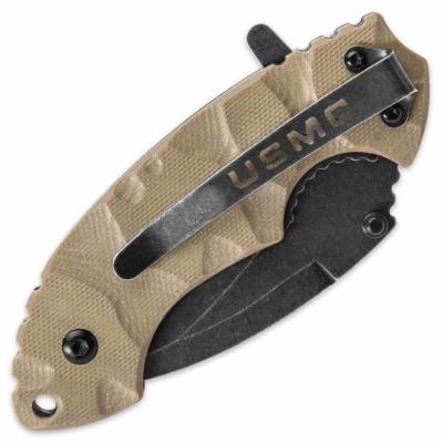 UC3201 United CutleryUSMC Scorching Sands | Couteau Pliant Lame Hawkbill Acier Inox Manche G10 Sable - Livraison Gratuite