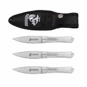USMT3003SL USMC Throwing Knife Set – Lot de 3 Couteaux de Lancer Acier Inox Etui Nylon  - Livraison Gratuite