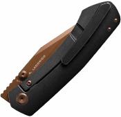 VOSA2103 Couteau Vosteed Vallhund | Lame Clip Point Acier S35VN Copper Dune | Manche Black Titanium Frame Lock - Livraison Gratuite