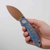 VOSA2811 Vosteed Shilin Cutter – Couteau pliant Lame Acier 154CM Manche Blue Ocean Micarta - Livraison Gratuite