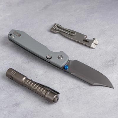 VOSA2918 Vosteed Raccoon A2918 – Lame Bowie 14C28N Destroyer Gray, Manche G10 Gris, Verrouillage Top Liner Lock - Livraison Gratuite