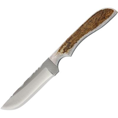 Couteau Anza Lame Acier Carbone Manche Bois d'Elan Etui Cuir Made In USA AZASBFE - Free Shipping