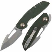 B1068A5 Couteau Tenable Link | Lame Harpoon Acier 14C28N | Manche Green Micarta Liner Lock - Livraison Gratuite