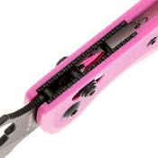 DGRFM022SPKB — Couteau Daggerr Sting Slim Lame Acier VG-10 PVD Noir Manche G10 Rose Crossbar Lock Livraison Gratuite