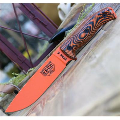 ES6POR006 Couteau ESEE Esse-6 Orange Acier 1095 Manche Orange/Black G10 USA - Livraison Gratuite