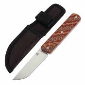 G2020A2 Couteau Foosa Tenable Knives | Lame Acier D2  Tanto | Manche Plaquettes Vortex Micarta | Housse Nylon | Livraison Gratuite