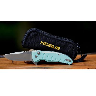 Couteau Hogue X1 Micro Aqua Blue Lame Acier 154CM Manche Aluminium Button Lock Clip Made USA HO24173 - Free Shipping