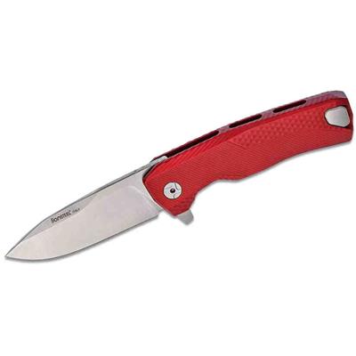 LSTROKARS Couteau LionSteel ROK Red Acier M390 Satin Rotoblock Made Italy - Livraison Gratuite