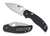 SC123CFBCL Couteau Spyderco Sage 6 Lame Leaf-Shaped Acier CPM-S30V Manche G10/FCarbone Noir - Livraison Gratuite
