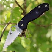 Couteau Spyderco Para 3 Serrated Acier CTS BD1N Made USA SC223SBK - Livraison Gratuite