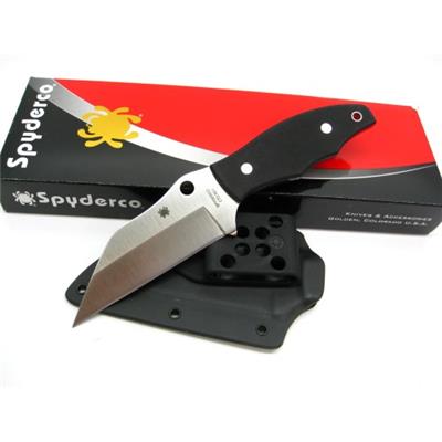 Couteau Spyderco Ronin 2 Acier CTS BD1 Manche G-10 Etui Boltaron SCFB09GP2 - Free Shipping