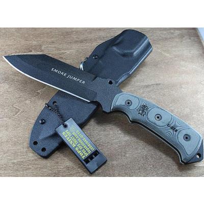 Couteau de Survie Tops Smoke Jumper Acier Carbone 1095 Manche Micarta Etui Kydex Made In USA TPSJ626 - Free Shipping