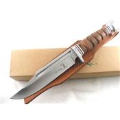 ER047 - COUTEAU BOWIE DE CHASSE MANCHE CUIR ELK RIDGE - LIVRAISON GRATUITE