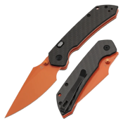 B1034H5 — Couteau Tenable Fenrir Lame Acier Nitro-V Orange Harpoon Manche Fibre de Carbone Twill Top Liner Lock Livraison Gratuite