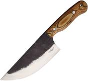 BKA029 Couperet BenJahmin Knives Camp Cleaver Lame Acier Carbone 1055 Etui Cuir - Livraison Gratuite