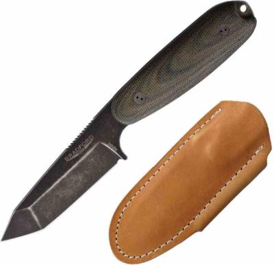 BRAD35T109N Couteau fixe Bradford Guardian 3.5 Tanto Camo | Lame Acier N690 Manche Micarta Étui Cuir USA - Livraison Gratuite