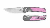 BTKMK16B Bestechman Icebreaker – Couteau pliant Button Lock Lame Acier D2 Satin Manche Gray Aluminum & Pink G10 - Livraison Gratuite