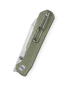BTKMK20B — Couteau Pliant Bestechman Curvee Liner Lock Lame Acier AEB-L Two-Tone Manche Plaquettes G10 Vert Front Flipper Thumb Stud Livraison Gratuite
