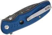 C23085BDS1 Couteau Civivi Triptych Lame Acier Damas Manche Blue Micarta Button Lock - Livraison Gratuite