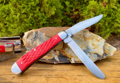 CC0002JRD Canif ABKT Cattlemans Cutlery Trapper Red 2 Lames Acier 3Cr13  - Livraison Gratuite