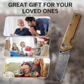 CIVC23028DS1 – CIVIVI Amirite Damas – Couteau Lame Wharncliffe Acier Damas Manche Ultem Button Lock – Livraison Gratuite