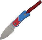 CIVC23045A1 — Couteau Civivi Baby Banter Fixed Blade Jump Lame Acier Nitro-V 59-61 HRC Gray Stonewash Drop-Point Manche G10 Rouge Blanc Bleu Lame Fixe - Livraison Gratuite
