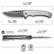 CIVC24040DS1 Couteau CIVIVI Voidflare | Lame Drop Point Acier Damas | Manche G10 Aluminum Foil Linerlock - Livraison Gratuite