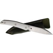 CMBFB01A Couteau CMB Made Knives Kisame White Lame Satin 14C28N Etui Cuir - Livraison Gratuite