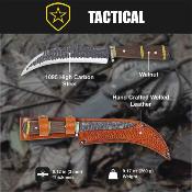 CTK398309HC Condor Tool & Knife - Couteau Invictus Corvo Manche Noyer Lame Acier 1095 Etui CUir Salvador - Livraison Gratuite