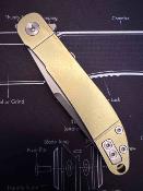 DTK4366GR  Dreamtech Titane Gold | Couteau Pliant Lame Clip Point Acier VG-10 Satin | Manche Gold Titane Frame Lock - Livraison Gratuite