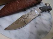 ERFIX125 Elk Ridge - Couteau Survie Manche Bois Lame Acier Inox Drop Point Étui Cuir - Livraison Gratuite