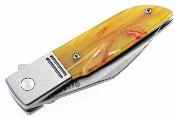 FKCGS530 Couteau Finch Geneva Spur Lame Acier 154CM Wharncliffe Manche Creme Soda Resin - Livraison Gratuite