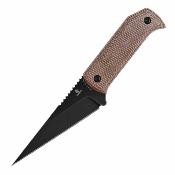 G020A2 Couteau Fixe Tenable ToothPik Lame Acier 14C28N Blackwash Manche Micarta Marron Étui Kydex - Livraison Gratuite