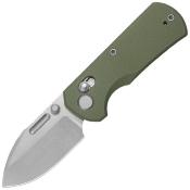 GEO2508E — Couteau GEO Knife Belluf Lame Acier Bohler M390 Drop Point Stonewash Manche G10 Vert Crossbar Lock - Livraison Gratuite