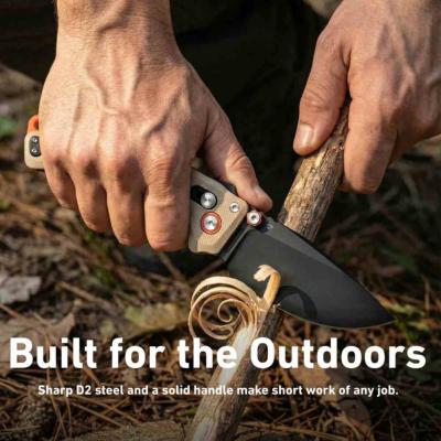 J1970BDE Couteau CJRB Doubletap | Lame Drop Point Acier D2 | Manche Desert G10 Recoil Lock V2 - Livraison Gratuite